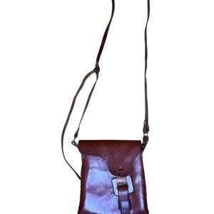 Elegant Brown Leather Crossbody Bag